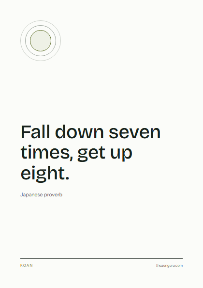 Poster: Fall down seven times, get up eight